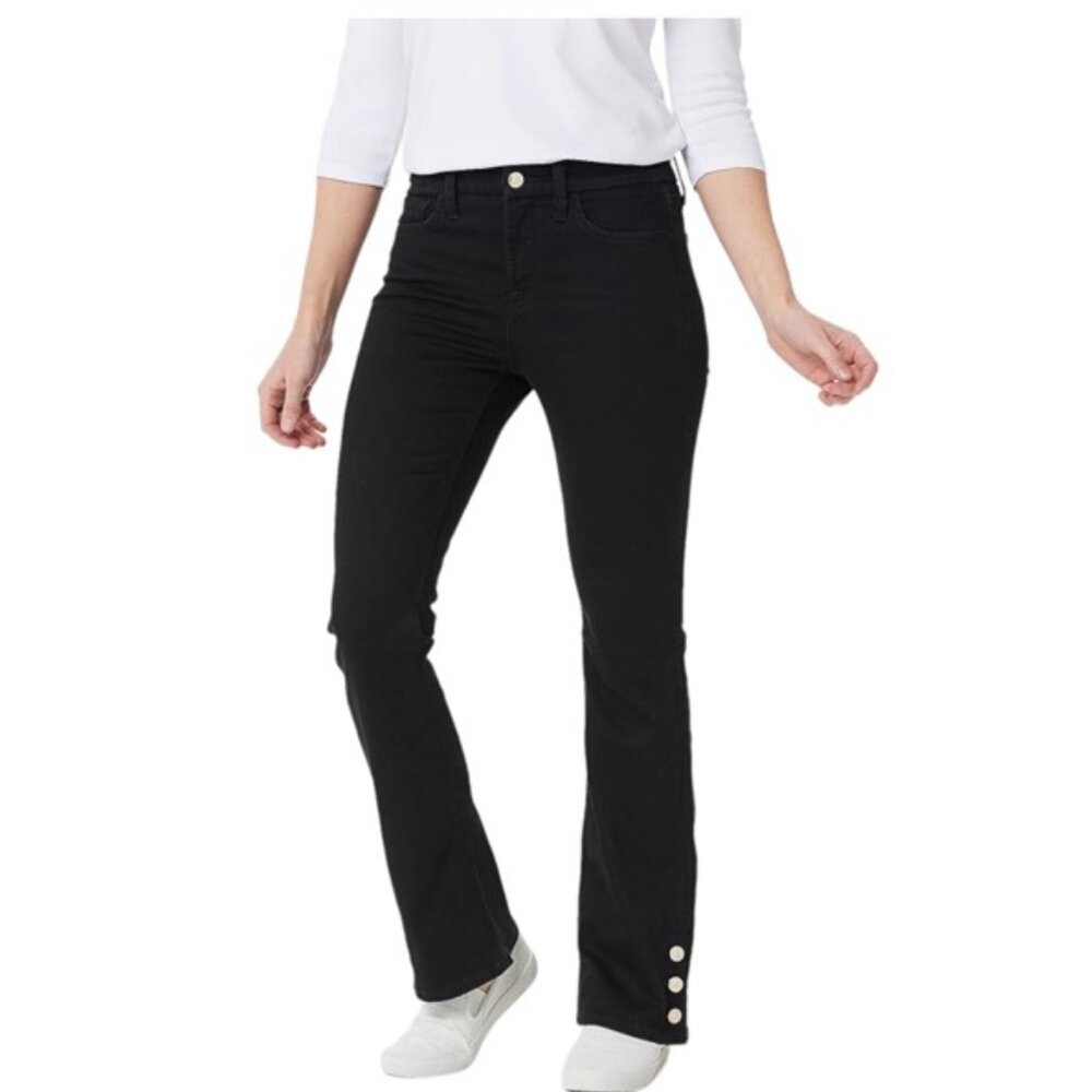 NWT 7 For All Mankind JEN7 Black Stretch Slim Bootcut Sculpt Panel Jeans Size 24